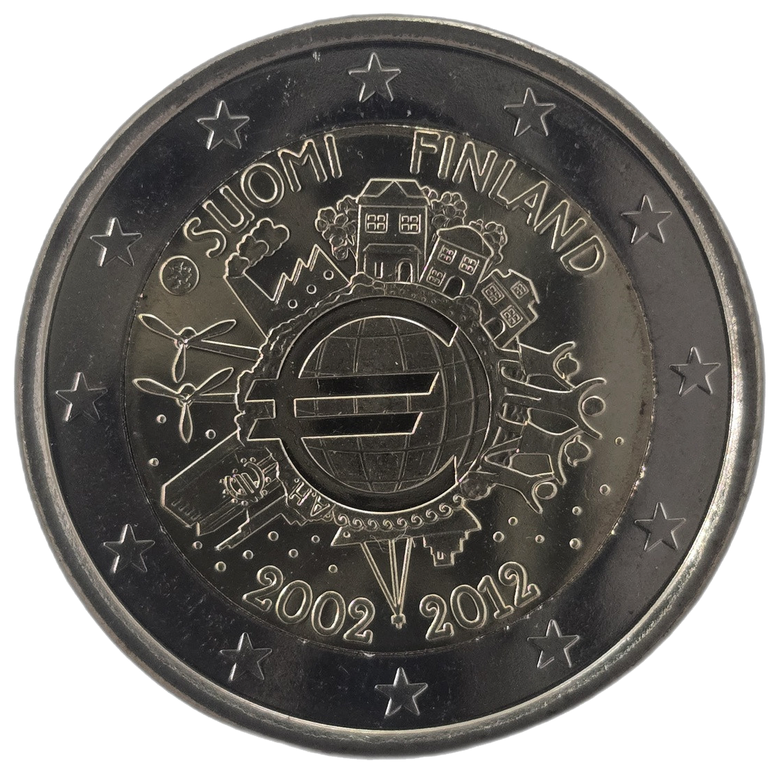 2 euros conmemorativa Diez años del Euro Año 2012